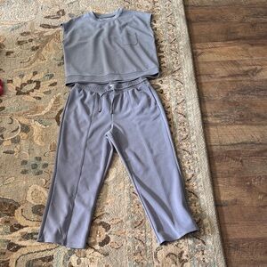Gray Wide Leg Women's Pants & Jumpsuit Set